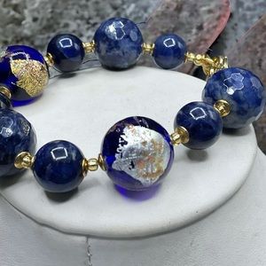 🌺Zecchin Lapis & Murano Glass Bracelet